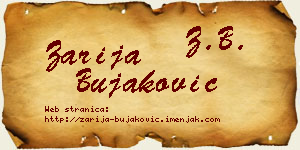 Zarija Bujaković vizit kartica